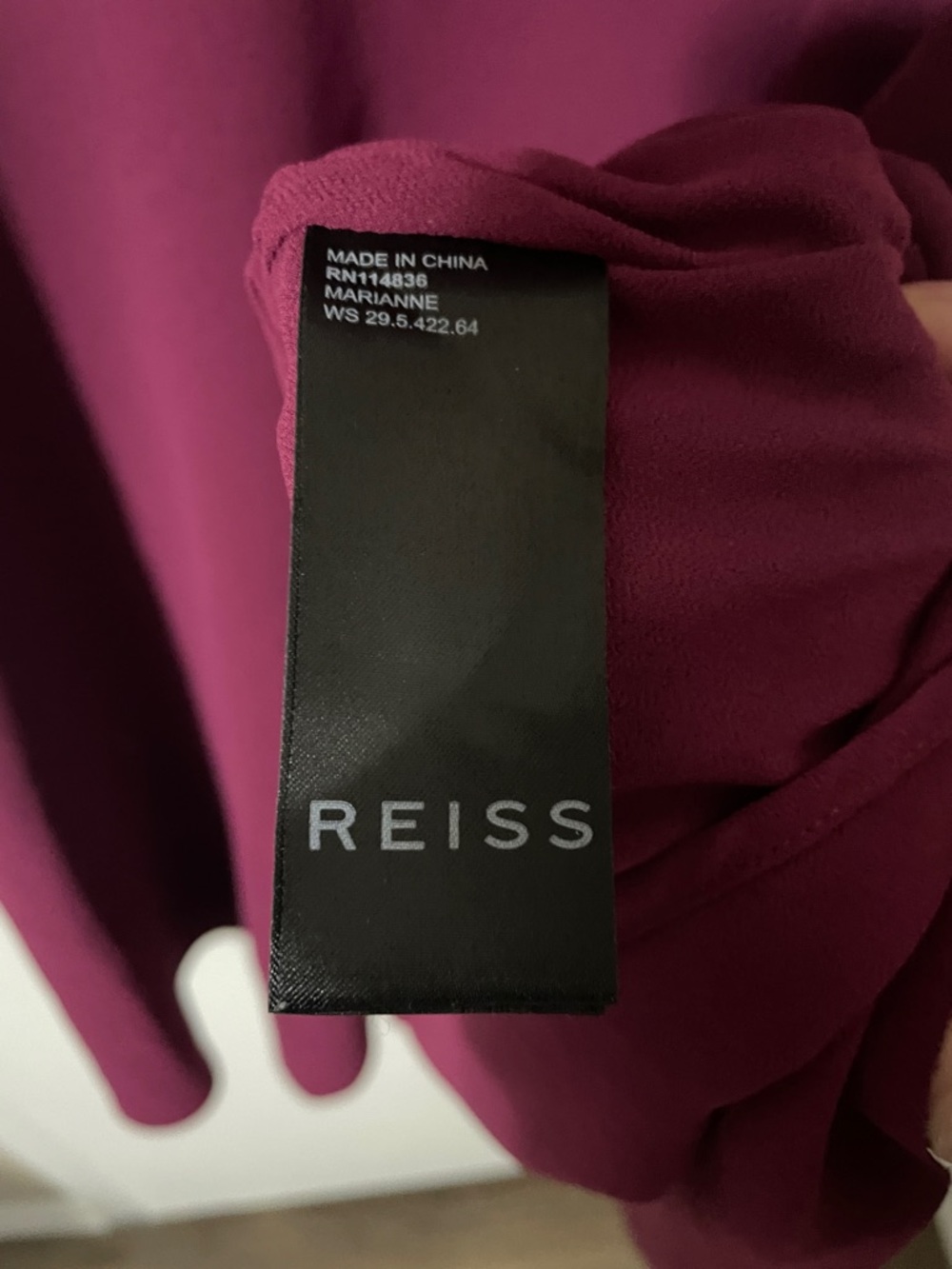 Reiss Marianne Wrap Front Dress in Berry Colour Size 0 - Picture 11 of 13